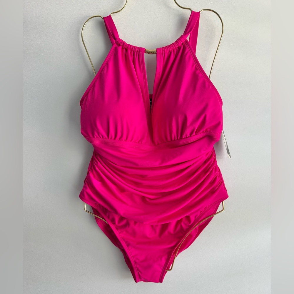 Lauren Ralph Lauren Women's Beach Club High Neck One Piece Swimsuit Size 16W